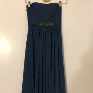 BCBG MaxAzria Long blue dress strapless